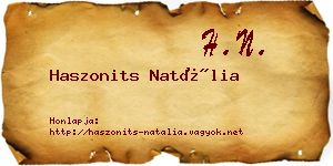 Haszonits Natália névjegykártya